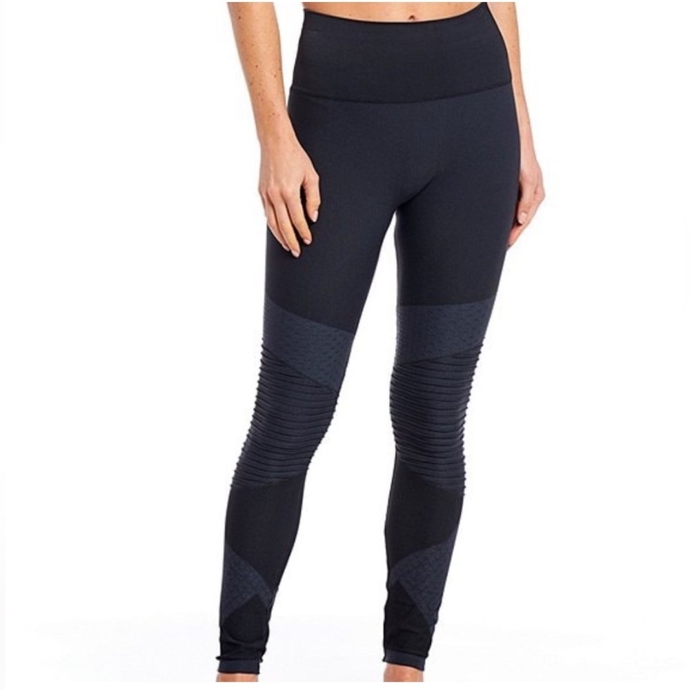 SPANX Look At Me Now Moto Seamless Leggings Full Length Size XL Black